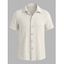Chemise décontractée pour homme, en maille texturée, couleur unie, à boutons - Abricot XL