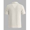 Chemise décontractée pour homme, en maille texturée, couleur unie, à boutons - Abricot XL