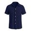Chemise décontractée pour homme, en maille texturée, couleur unie, à boutons - Abricot XL