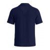 Chemise décontractée pour homme, en maille texturée, couleur unie, à boutons - Bleu profond L