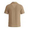 Men's Casual Shirt Textured Knitted Solid Color Button Up Shirt - café lumière 2XL