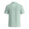 Men's Casual Shirt Textured Knitted Solid Color Button Up Shirt - Vert clair 2XL