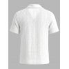 Men's Casual Shirt Textured Knitted Solid Color Button Up Shirt - Blanc L