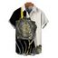 Men's Vacation Shirt Colorblock Line Rose Floral Print Button Up Shirt - Noir 5XL