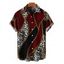 Men's Vacation Shirt Colorblock Geometric Leopard Print Button Up Shirt - Rouge Vineux 5XL