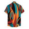 Men's Bohemian Vacation Shirt Colorful Abstract Geometric Print Button Up Shirt - multicolor 5XL