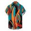 Men's Bohemian Vacation Shirt Colorful Abstract Geometric Print Button Up Shirt - multicolor 5XL