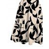 Hawaiian Vacation Couple Outfit Leaf Silhouette Patten Cut Out Plunging Neck Dress and Shirt Set - Noir S | US 4