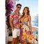 Hawaiian Vacation Couple Outfit Patchwork Floral Print Cut Out Plunging Neck Flowy Dress and Shirt Set - multicolor S | US 4