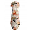 Hawaiian Vacation Shirt Dress Watercolor Floral Print Button Up Pocket Curved Hem Maxi Dress - multicolor XL | US 12