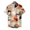 Men's Hawaiian Vacation Shirt Watercolor Floral Print Button Up Shirt - multicolor 5XL