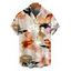 Men's Hawaiian Vacation Shirt Watercolor Floral Print Button Up Shirt - multicolor 5XL