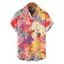 Men's Hawaiian Vacation Shirt Patchwork Floral Print Button Up Shirt - multicolor 5XL