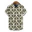 Men's Vacation Shirt Symmetrical Olive Leaf Print Button Up Shirt - Olive Verte 5XL