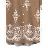Men's Casual Shirt Vintage Damask Floral Motif Print Button Up Shirt - Bronze M