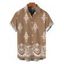 Men's Casual Shirt Vintage Damask Floral Motif Print Button Up Shirt - Bleu Ciel 5XL