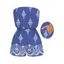 Casual Romper Vintage Damask Floral Motif Print Pocket Off the Shoulder Romper - Bleu Ciel XXL | US 14