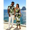Vacation Couple Outfit Splatter Ink Camo Print Bodycon Mermaid Maxi Dress and Shirt Set - Vert S | US 4