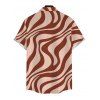 Vacation Couple Outfit Swirl Abstract Wave Print Bodycon Mermaid Maxi Dress and Shirt Set - Abricot S | US 4