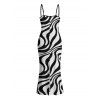 Vacation Couple Outfit Swirl Abstract Wave Print Bodycon Mermaid Maxi Dress and Shirt Set - Blanc S | US 4