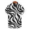 Vacation Couple Outfit Swirl Abstract Wave Print Bodycon Mermaid Maxi Dress and Shirt Set - Blanc S | US 4