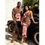 Vacation Couple Outfit Lily Floral Leopard Print Bodycon Mermaid Maxi Dress and Shirt Set - Brun Légère S | US 4