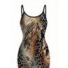Vacation Dress Mixed Leopard Tiger Patchwork Print Bodycon Mermaid Maxi Dress - Brun L | US 8-10