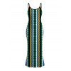 Hawaiian Vacation Dress Colorblock Zig Zag Print Bodycon Mermaid Maxi Dress - multicolor XXL | US 14