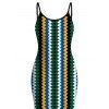Hawaiian Vacation Dress Colorblock Zig Zag Print Bodycon Mermaid Maxi Dress - multicolor XXL | US 14