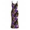 Vacation Dress Colorblock Vintage Chain Print Bodycon Mermaid Maxi Dress - Pourpre XXL | US 14