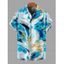 Men's Vacation Shirt Marble Fluid Swirl Tie Dye Print Button Up Shirt - Bleu 5XL