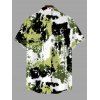 Men's Vacation Shirt Splatter Ink Camo Print Button Up Shirt - Vert 5XL