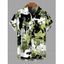 Men's Vacation Shirt Splatter Ink Camo Print Button Up Shirt - Vert 5XL
