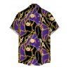 Men's Vacation Shirt Colorblock Vintage Chain Print Button Up Shirt - Concorde 5XL