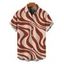 Men's Casual Shirt Swirl Abstract Wave Print Button Up Shirt - Blanc 5XL
