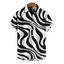 Men's Casual Shirt Swirl Abstract Wave Print Button Up Shirt - Blanc 5XL