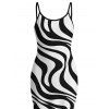 Vacation Dress Swirl Abstract Wave Print Bodycon Mermaid Maxi Dress - Blanc XXL | US 14
