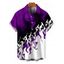 Men's Vacation Shirt Contrast Color Flame Print Button Up Shirt - Concorde 5XL