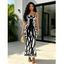 Vacation Gothic Dress Colorblock Octopus Totem Print Bodycon Mermaid Maxi Dress - Noir XXL | US 14