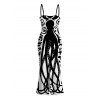 Vacation Gothic Dress Colorblock Octopus Totem Print Bodycon Mermaid Maxi Dress - Noir XXL | US 14
