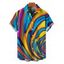 Men's Vacation Shirt Colorful Swirl Abstract Ripple Print Button Up Shirt - multicolor A 5XL