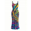 Vacation Dress Colorful Swirl Abstract Ripple Print Bodycon Mermaid Maxi Dress - multicolor A XXL | US 14
