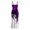 Vacation Dress Contrast Color Flame Print Bodycon Mermaid Maxi Dress - Concorde XXL | US 14