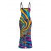 Vacation Dress Colorful Swirl Abstract Ripple Print Bodycon Mermaid Maxi Dress - multicolor A XXL | US 14