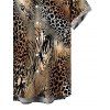 Men's Vacation Shirt Mixed Leopard Tiger Patchwork Print Button Up Shirt - Brun 5XL