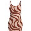 Vacation Dress Swirl Abstract Wave Print Bodycon Mermaid Maxi Dress - Abricot M | US 6