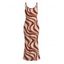 Vacation Dress Swirl Abstract Wave Print Bodycon Mermaid Maxi Dress - Blanc XXL | US 14