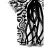Vacation Gothic Couple Outfit Colorblock Octopus Totem Print Bodycon Mermaid Maxi Dress and Shirt Set - Noir S | US 4