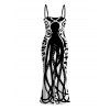 Vacation Gothic Couple Outfit Colorblock Octopus Totem Print Bodycon Mermaid Maxi Dress and Shirt Set - Noir S | US 4