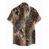 Vacation Couple Outfit Mixed Leopard Tiger Patchwork Print Bodycon Mermaid Maxi Dress and Shirt Set - Brun S | US 4